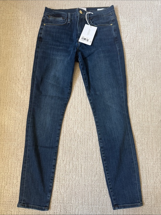 Frame Denim Denim - Frame Denim Dark Blue Skinny Jeans